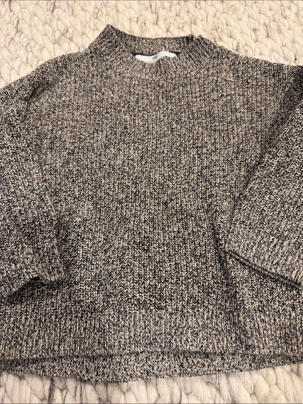 H&M Kids Marled Black and White Knit Sweater